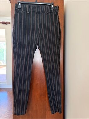 Maurices Black Skinny Pants with Pinstripes